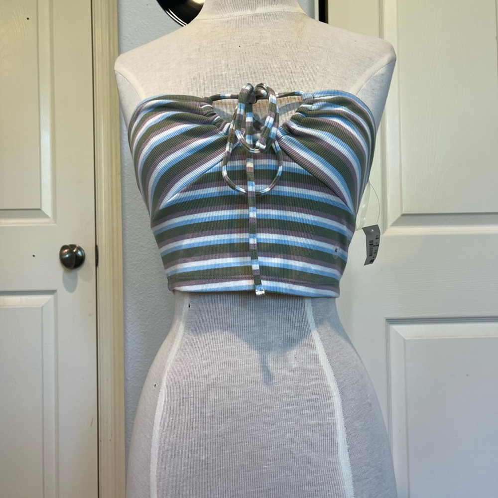 New with tags Aeropostale Striped Green and White Tube Top